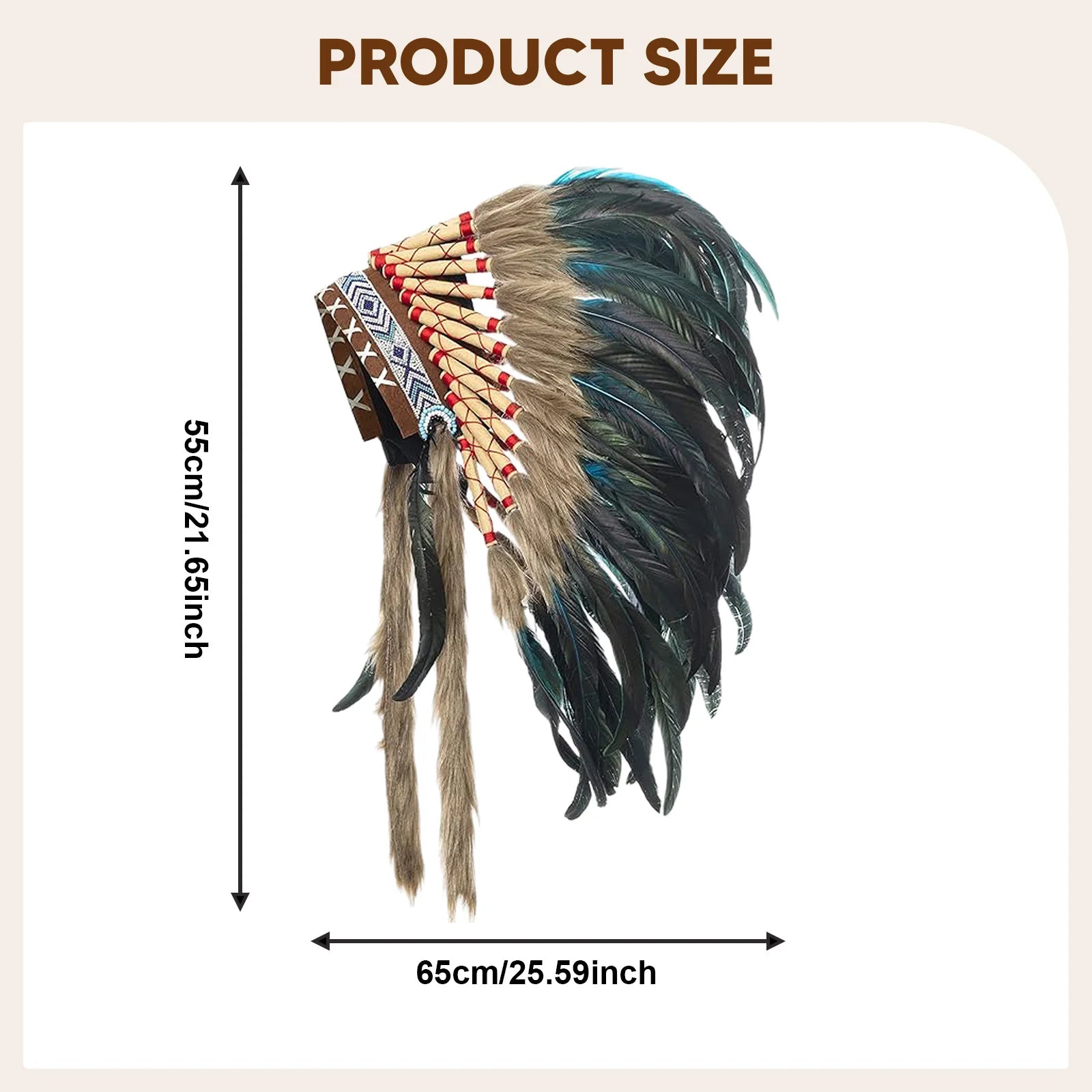 Tribal-Inspired Feather Headdress – Stage, Dance & Costume Accessory