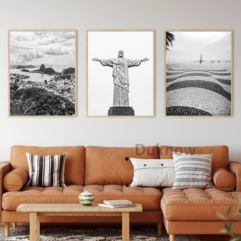 Rio de Janeiro Black & White Poster