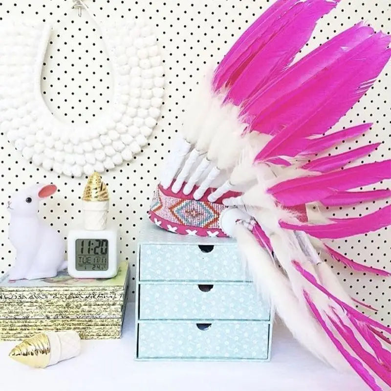 Festival Feather Headdress – Tribal Style Costume & Photo Prop