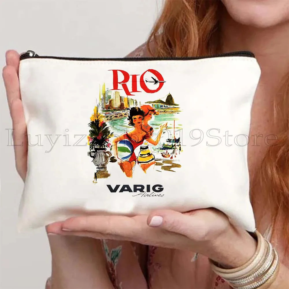 Brazil Canvas Zipper Pouch – Rio de Janeiro Design