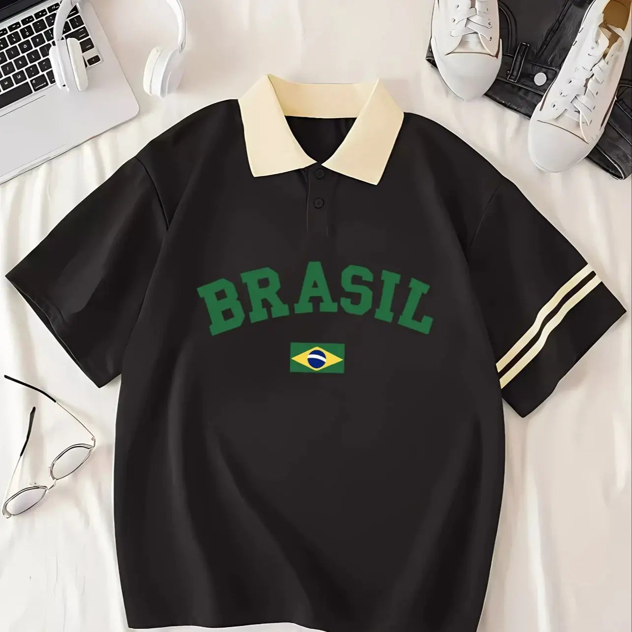 Brazilian Flag Polo Shirt – Women’s Summer Casual