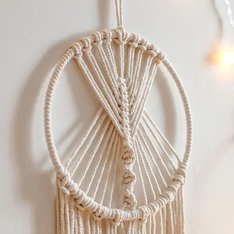 Macrame Dream Catcher Wall Tapestry – Boho Nordic Home Decor
