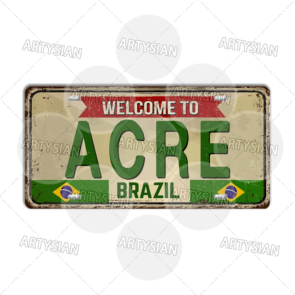 Brazil State Landmark Metal Sign – Decorative Plaque