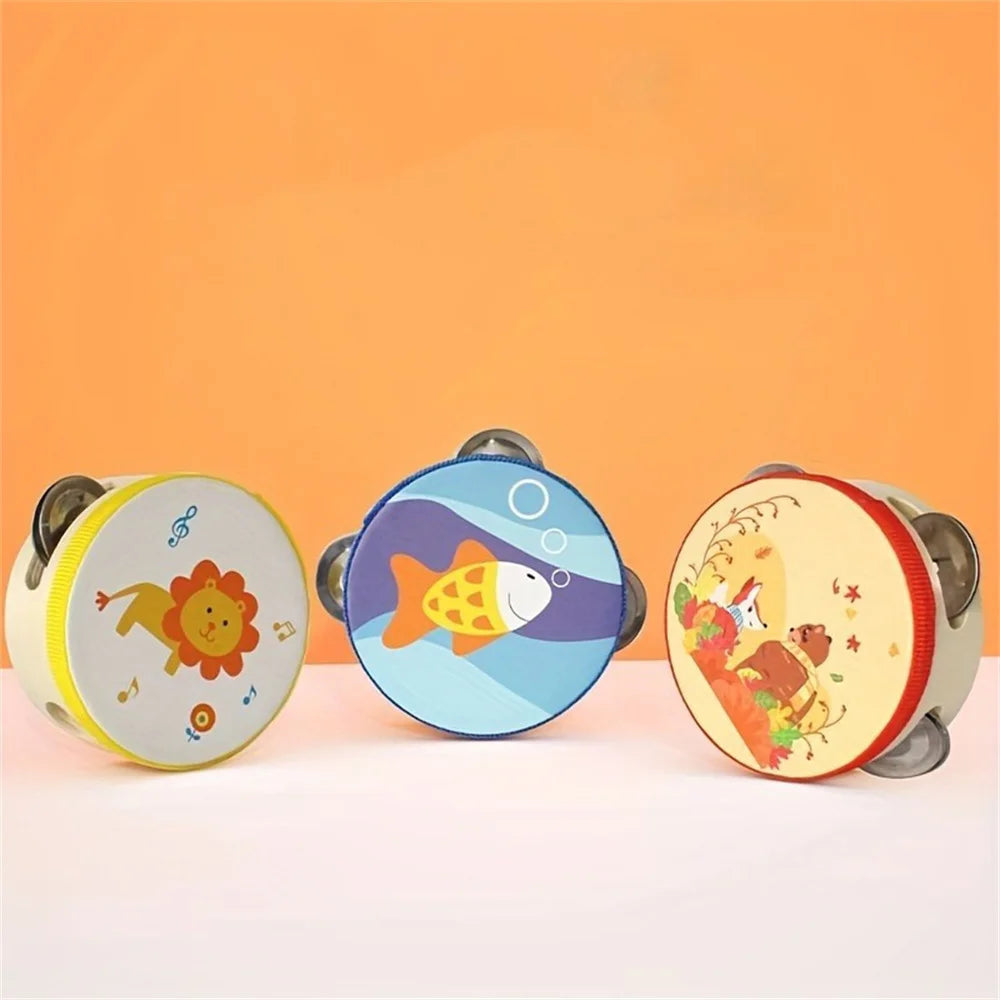 Brazilian Rhythm Wooden Tambourine – Cute Cartoon Percussion Instrument