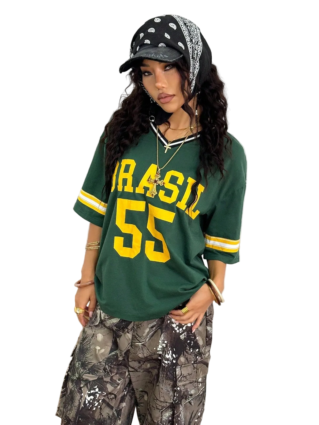 Brasil 55 Football Print T-Shirt