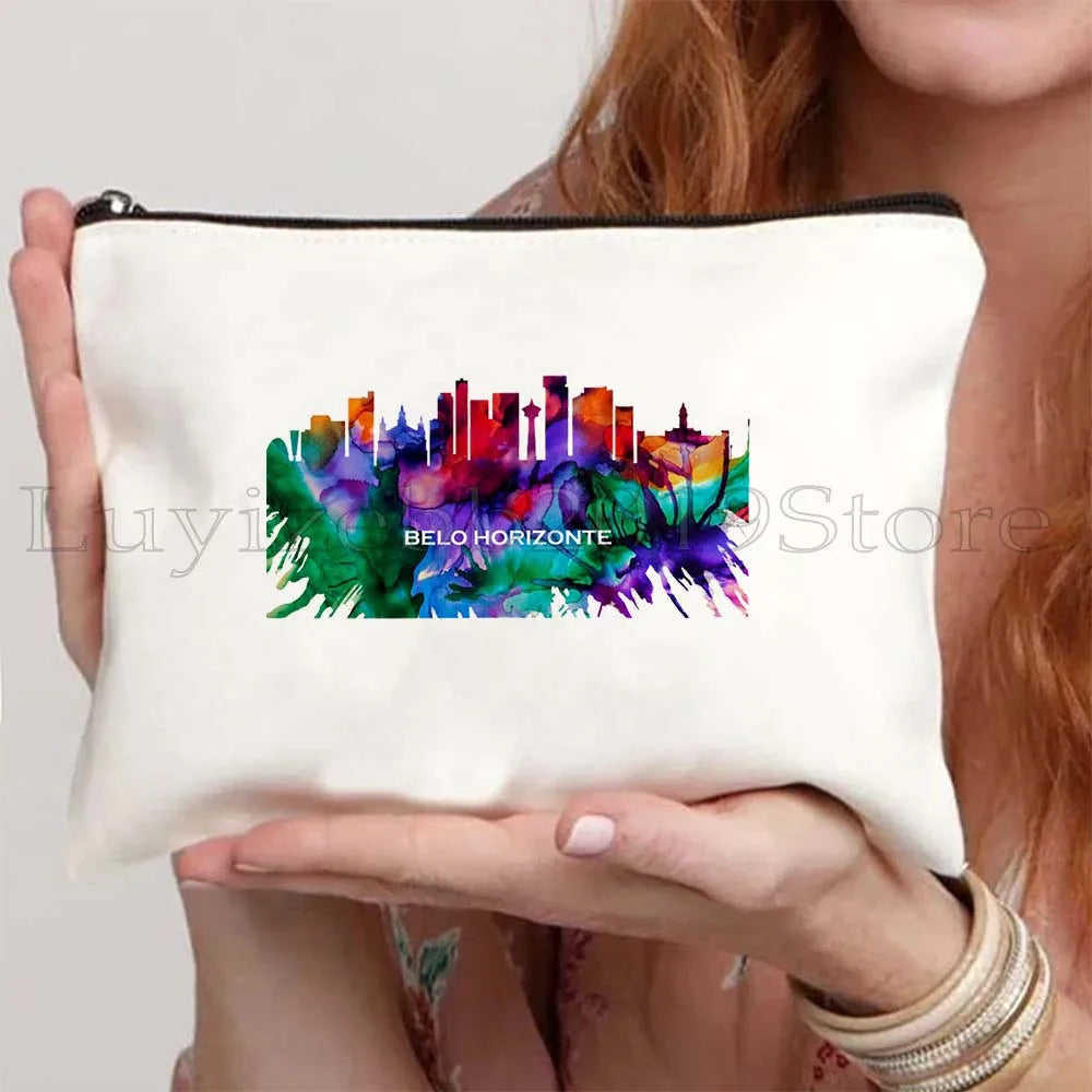 Brazil Canvas Zipper Pouch – Rio de Janeiro Design