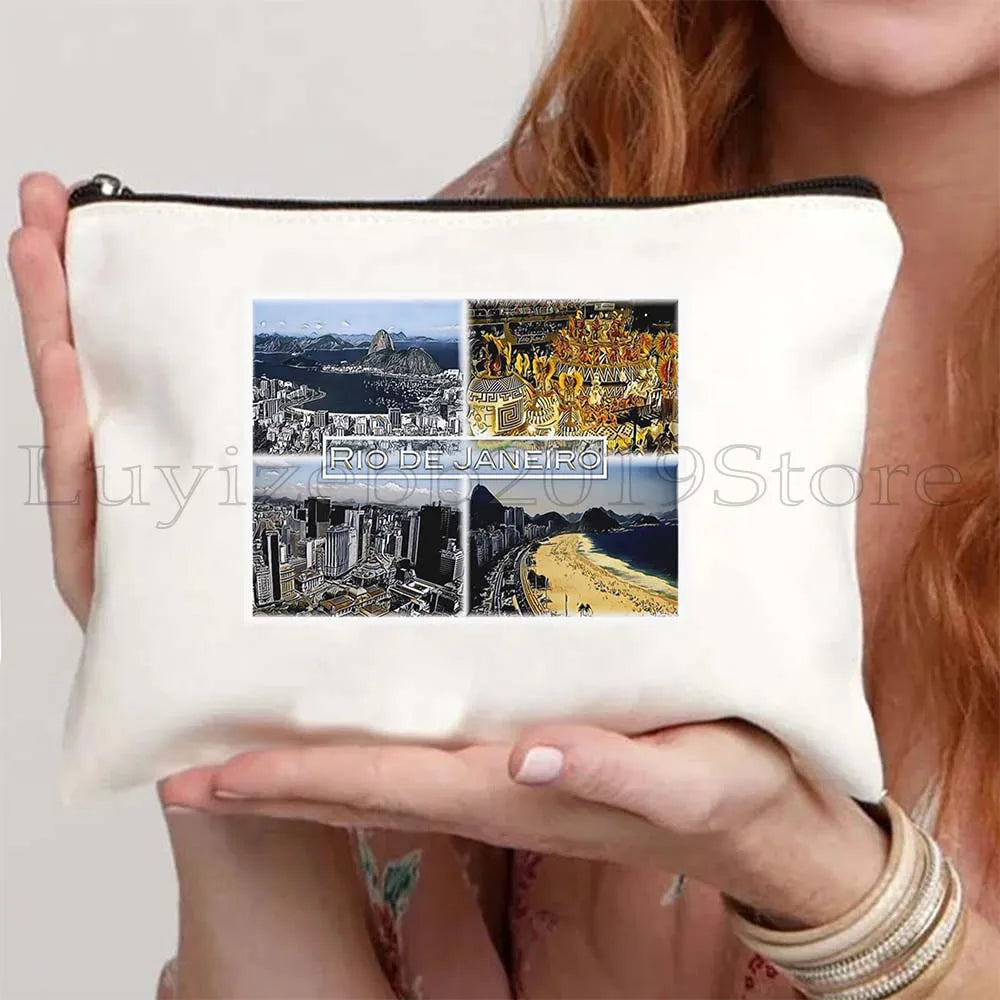 Brazil Canvas Zipper Pouch – Rio de Janeiro Design