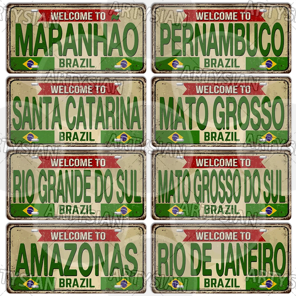 Brazil State Landmark Metal Sign – Decorative Plaque