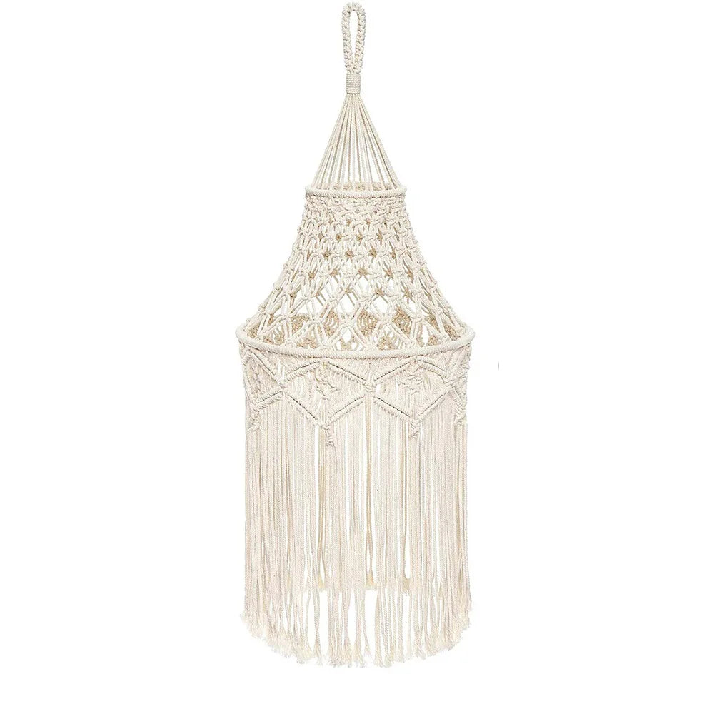 Macramé Hanging Lamp Shade – Nordic Boho Decor