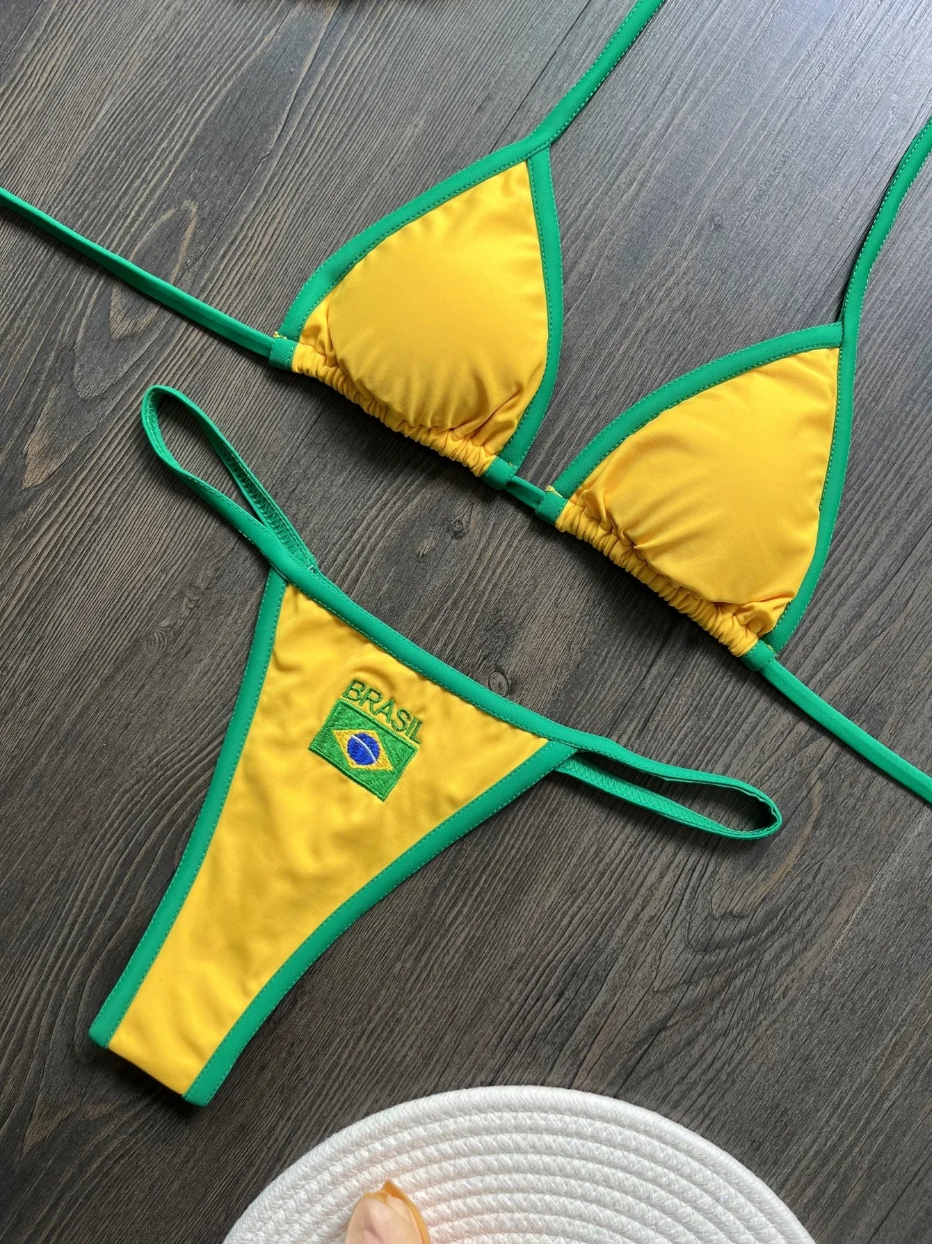 Brazil Flag Embroidered Bikini Set