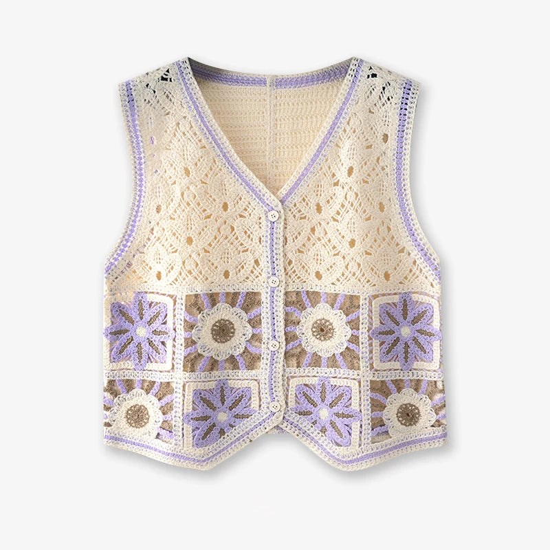Granny Square Crochet Vest – Boho Summer Top