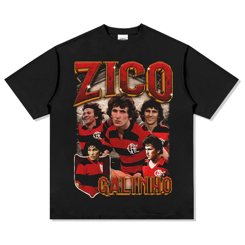 Zico Flamengo Legend T-Shirt – Brazil Football Commemorative Cotton Tee