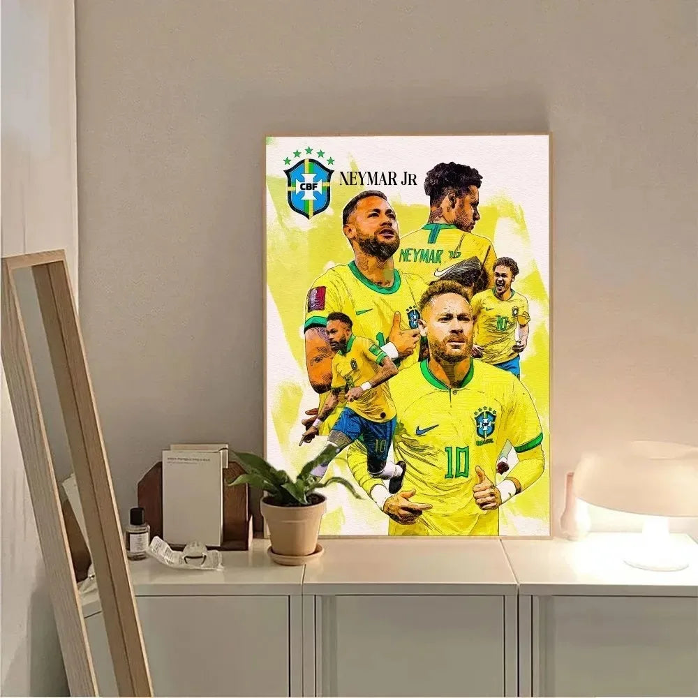 Neymar Football Canvas Poster – Vintage Wall Art