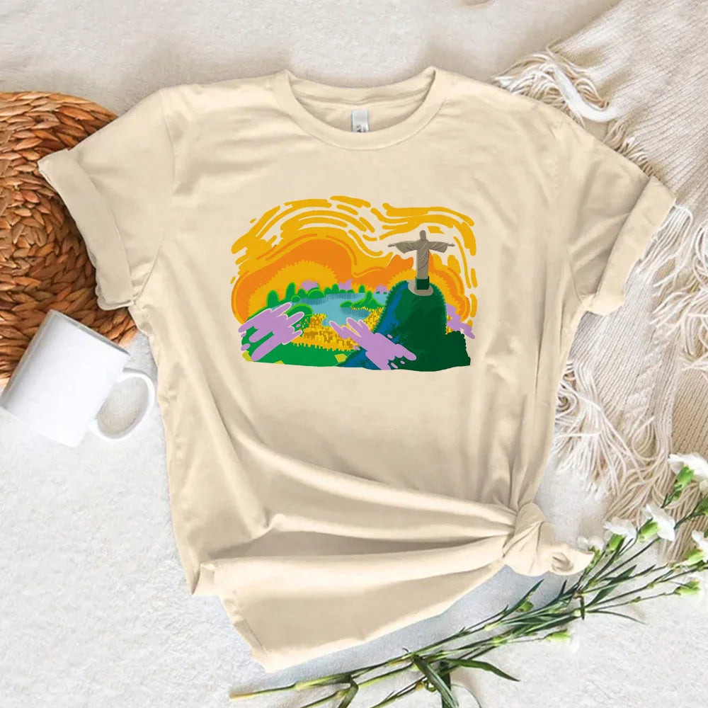 Women T-shirts Brazil T-shirts Women Y2K Graphic Funny Tee Female Harajuku Clothes