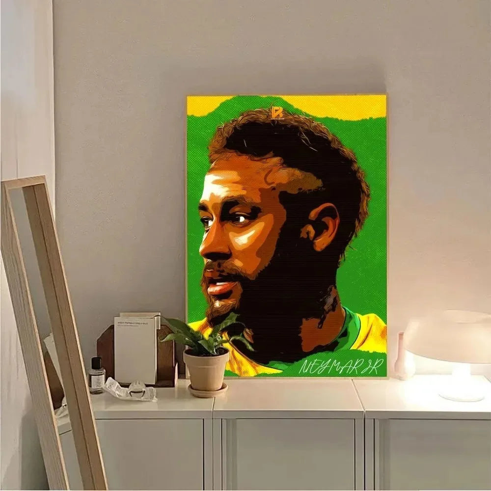 Neymar Football Canvas Poster – Vintage Wall Art
