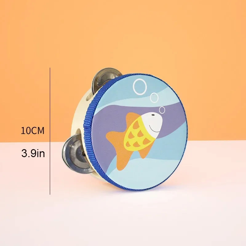 Brazilian Rhythm Wooden Tambourine – Cute Cartoon Percussion Instrument