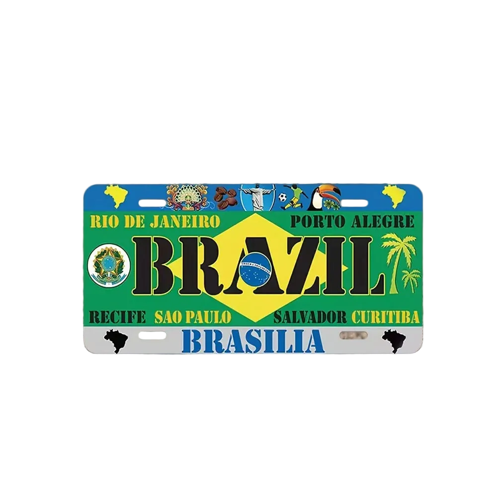 Brazil Aluminum License Plate Sign – Retro Design