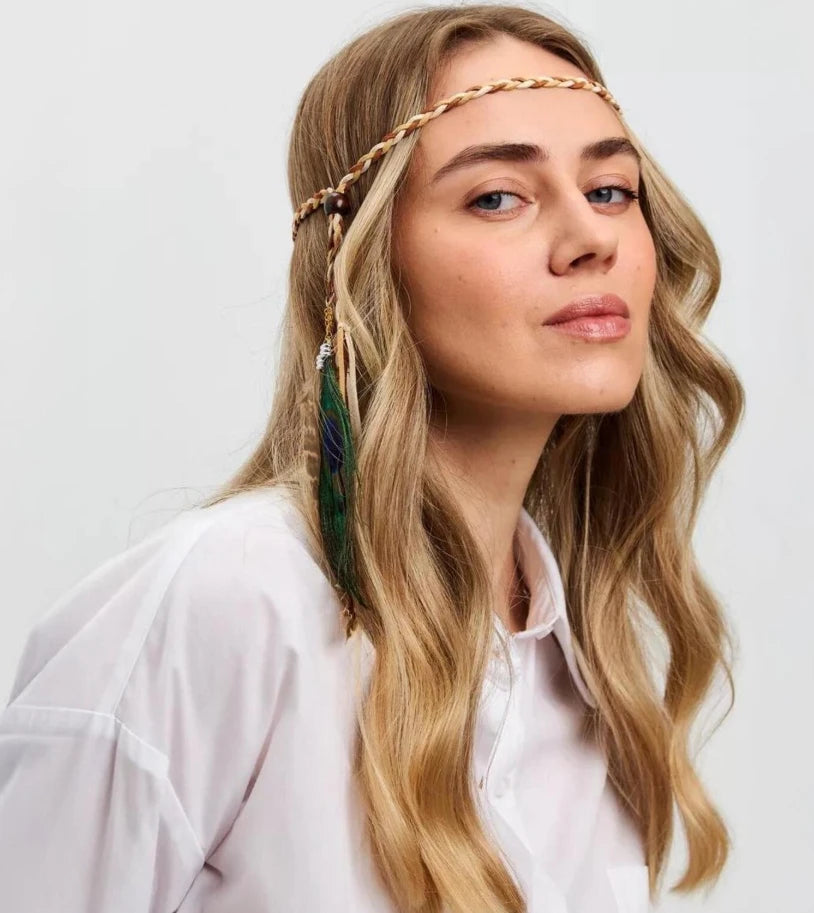 Boho Feather Headband – Hippie Gypsy Hair Accessory