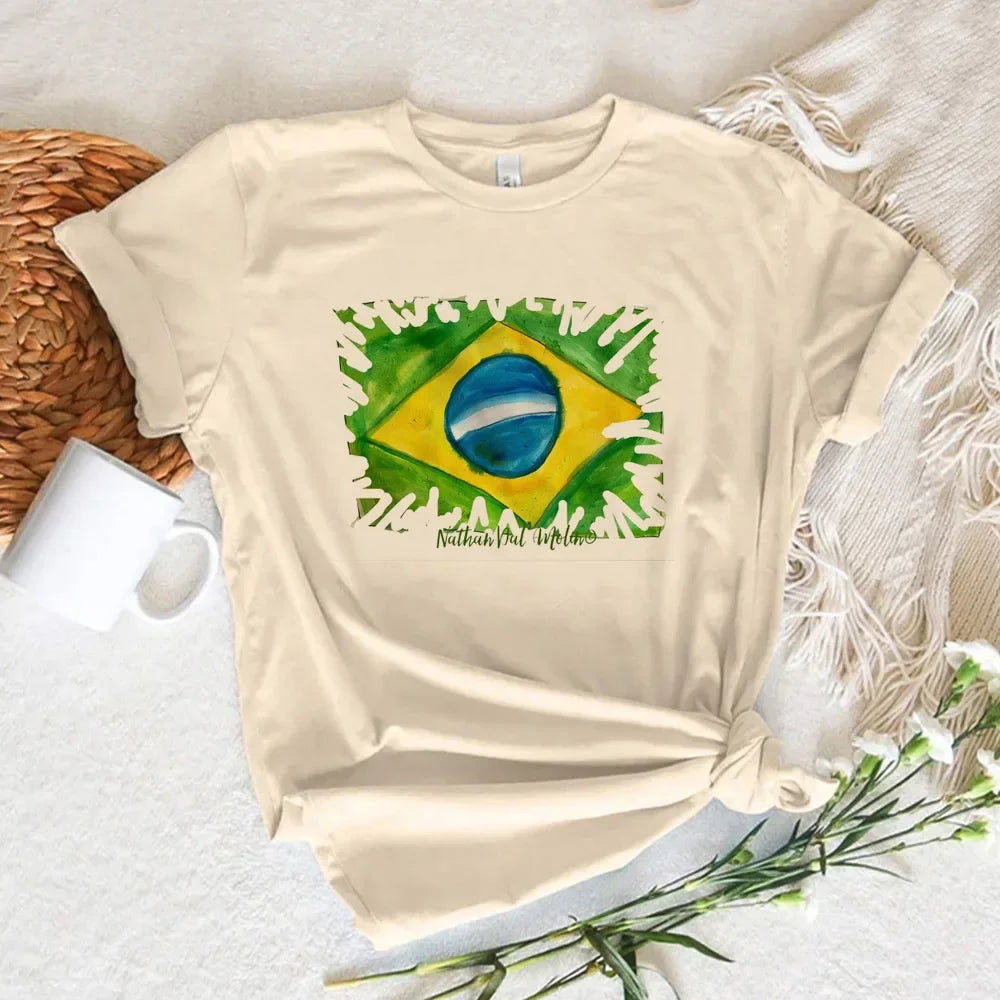 Women T-shirts Brazil T-shirts Women Y2K Graphic Funny Tee Female Harajuku Clothes