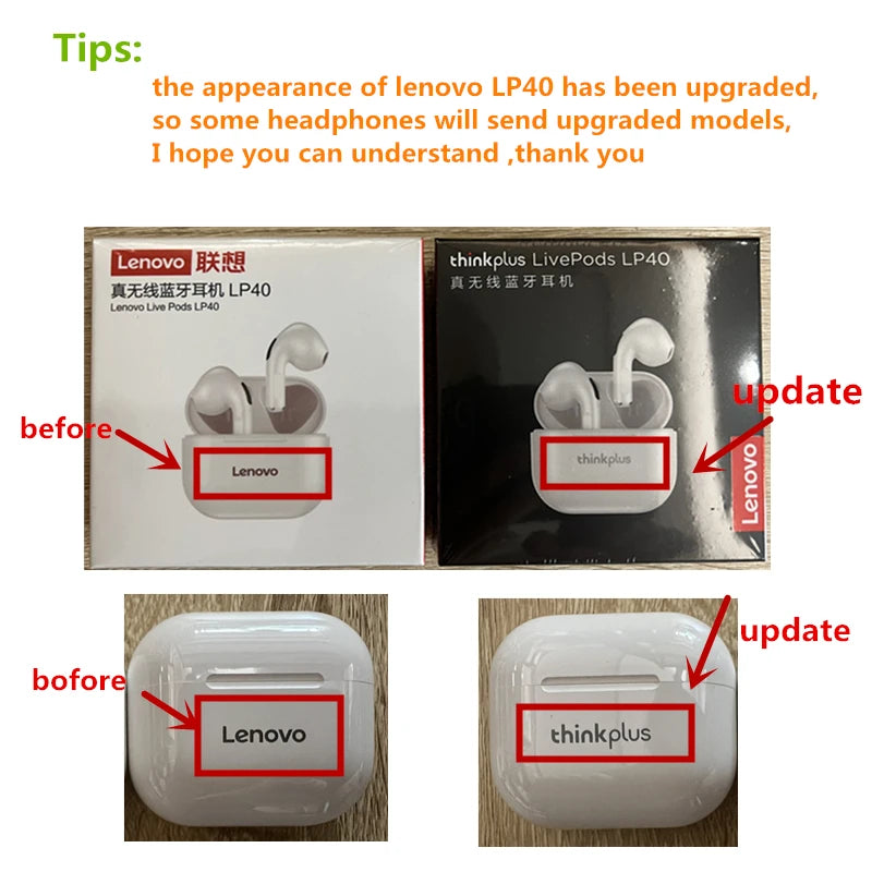 Original Lenovo Wireless Bluetooth Earbuds