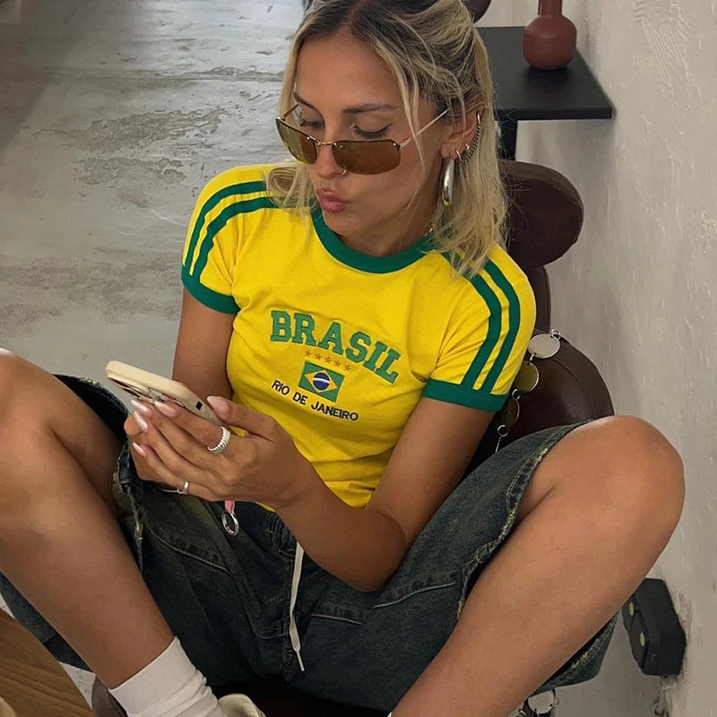 Brazil Five-Star Crop Top