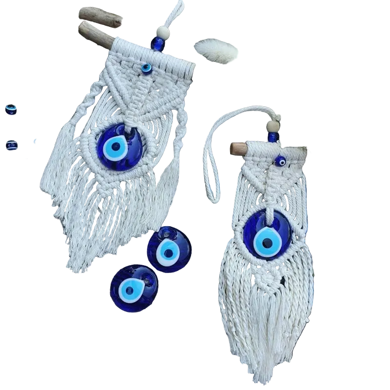 Macramé Evil Eye Wall Hanging – Handmade Boho Decor