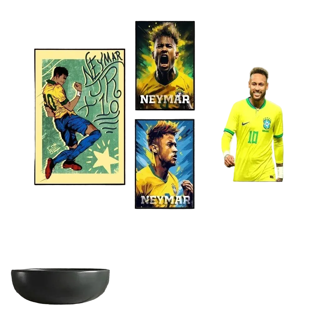 Neymar Football Canvas Poster – Vintage Wall Art