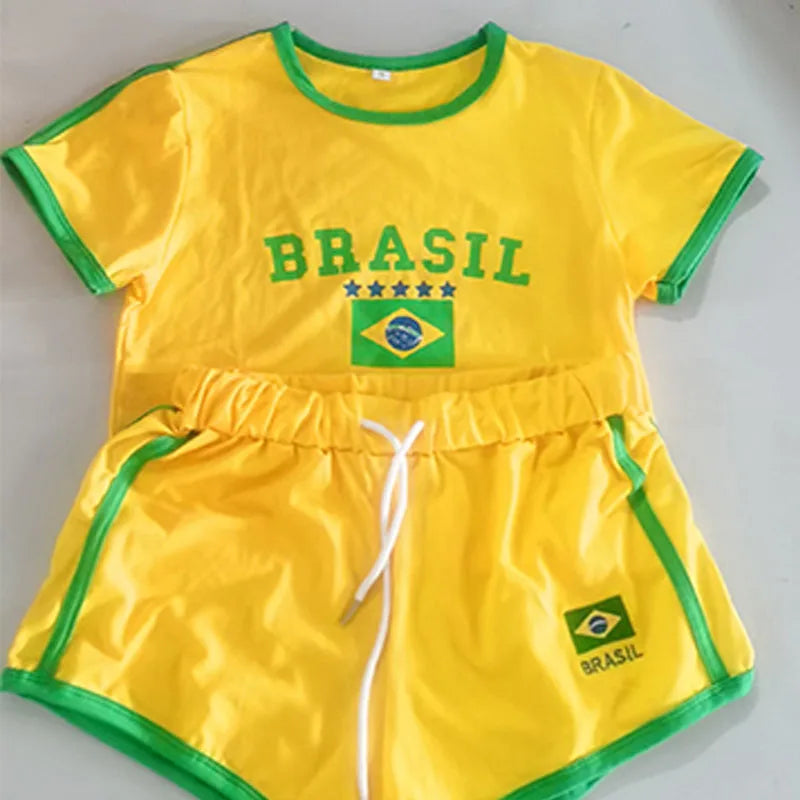 Brazil Y2K Baby Tee & Shorts Set
