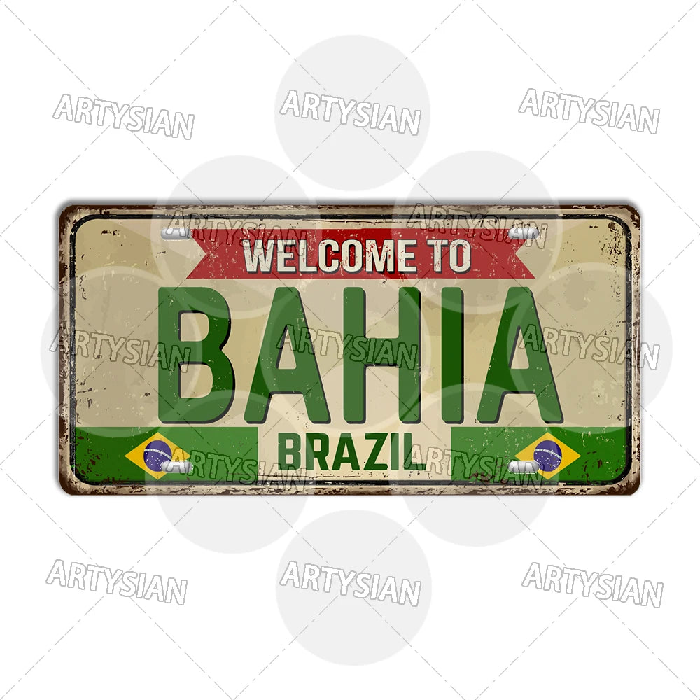 Brazil State Landmark Metal Sign – Decorative Plaque