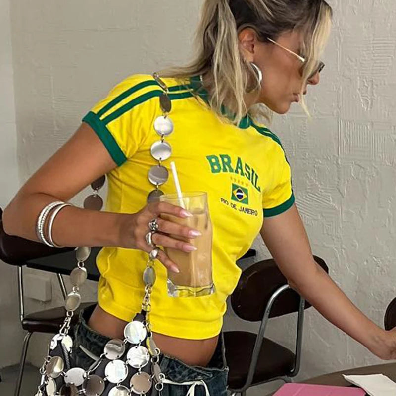 Brazil Five-Star Crop Top