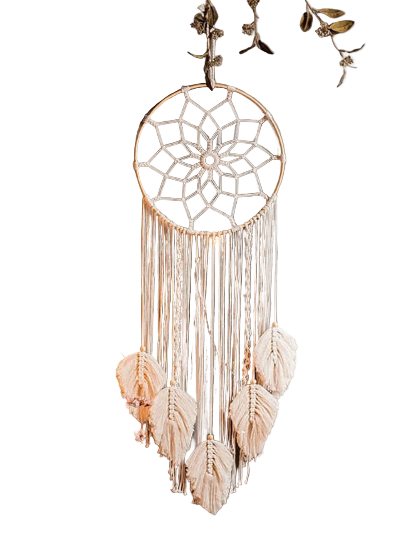 Macramé Dream Catcher – Boho Leaf Wall Decor