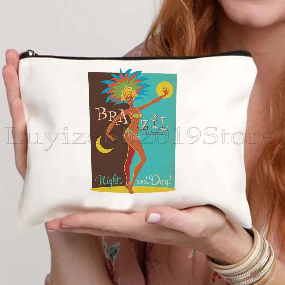 Brazil Canvas Zipper Pouch – Rio de Janeiro Design