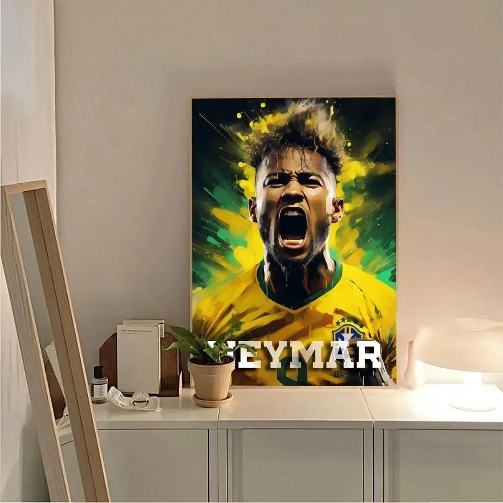 Neymar Football Canvas Poster – Vintage Wall Art