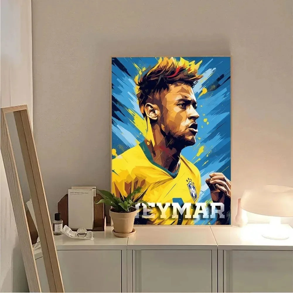 Neymar Football Canvas Poster – Vintage Wall Art