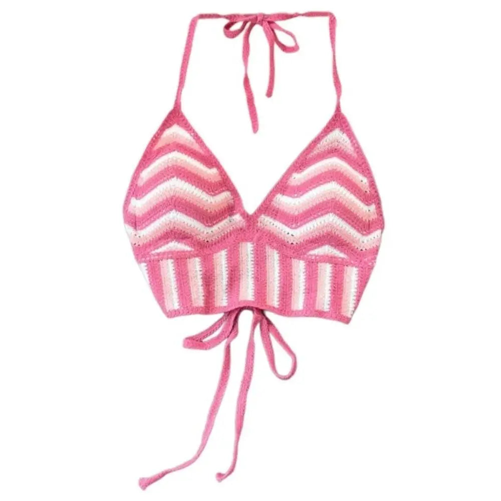 Bohemian Crochet Halter Top – Backless Summer Style