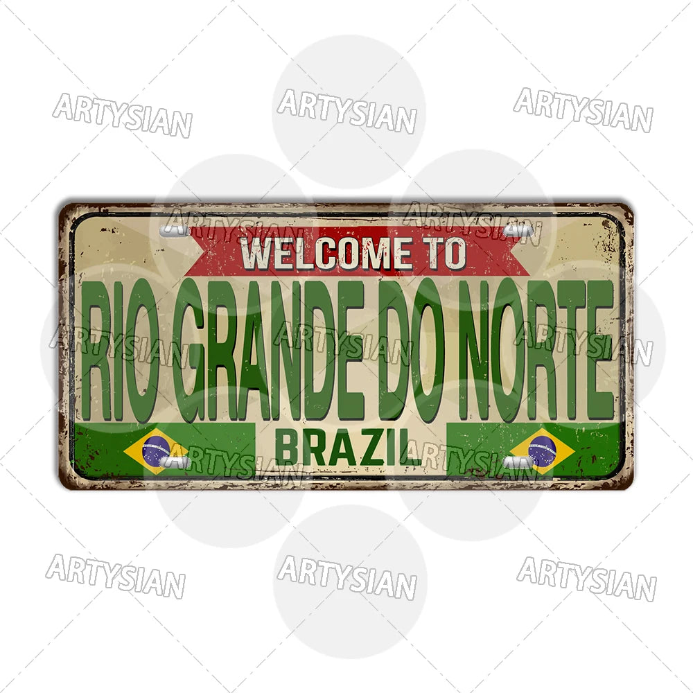 Brazil State Landmark Metal Sign – Decorative Plaque