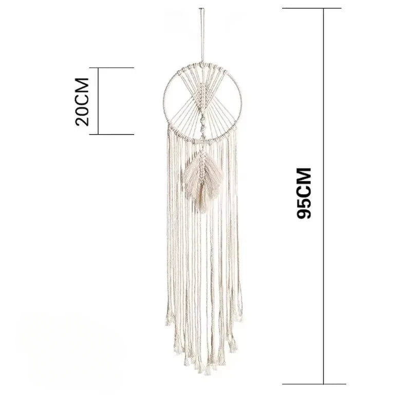 Macrame Dream Catcher Wall Tapestry – Boho Nordic Home Decor