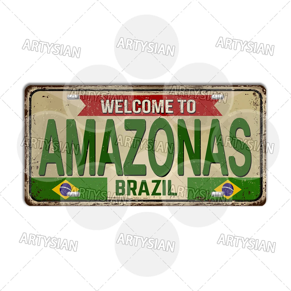 Brazil State Landmark Metal Sign – Decorative Plaque