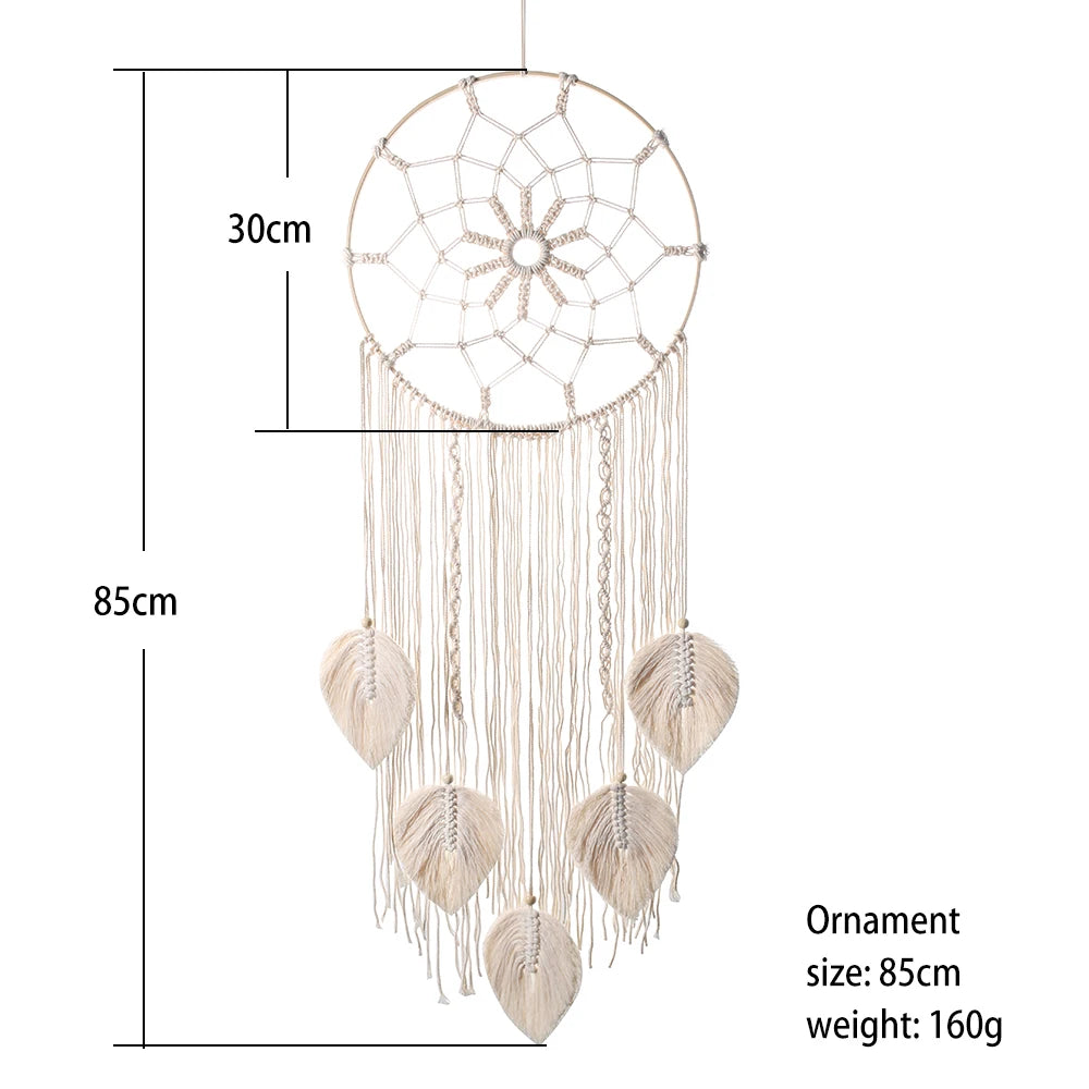 Macramé Dream Catcher – Boho Leaf Wall Decor