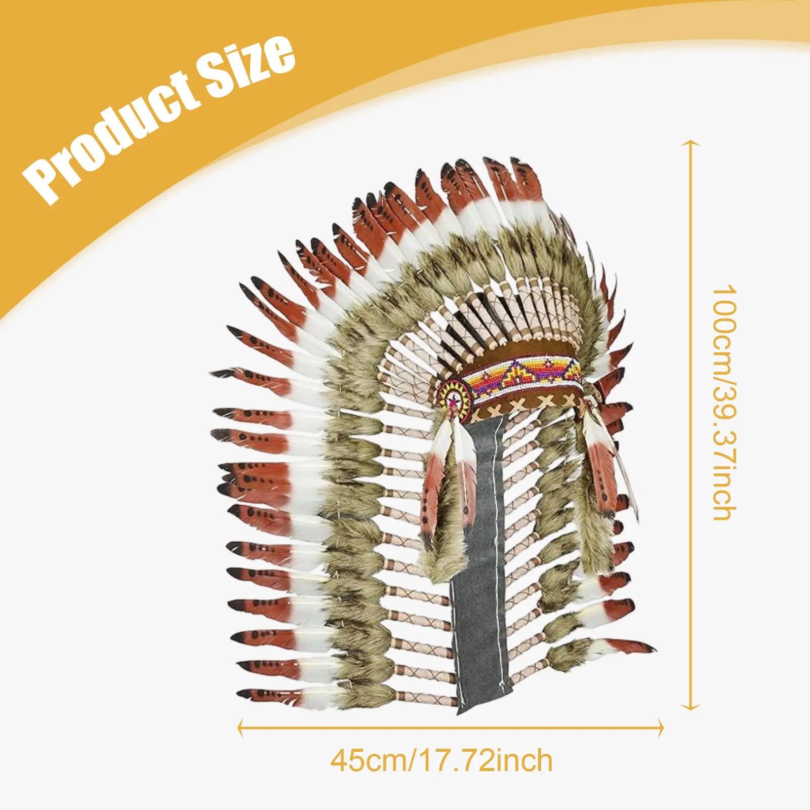 Tribal-Inspired Feather Headdress – Stage, Dance & Costume Accessory