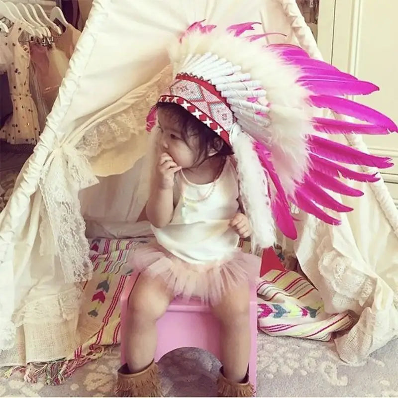 Festival Feather Headdress – Tribal Style Costume & Photo Prop