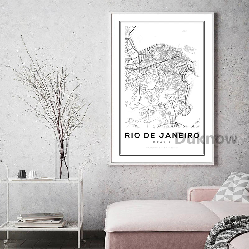 Rio de Janeiro Black & White Poster