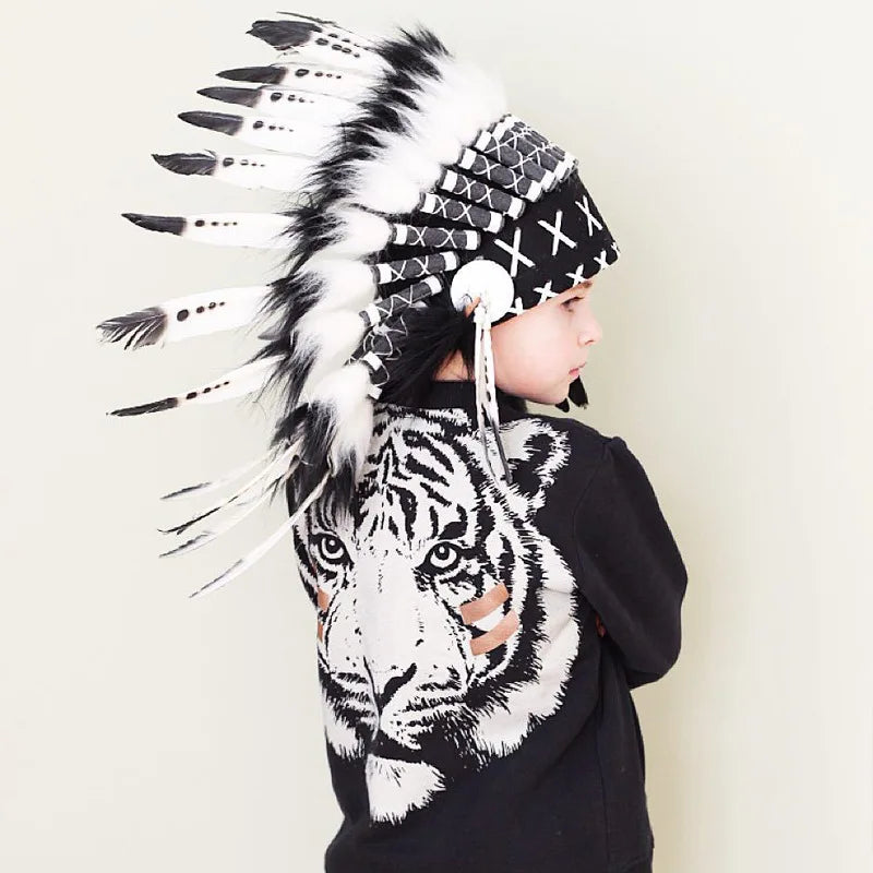Festival Feather Headdress – Tribal Style Costume & Photo Prop