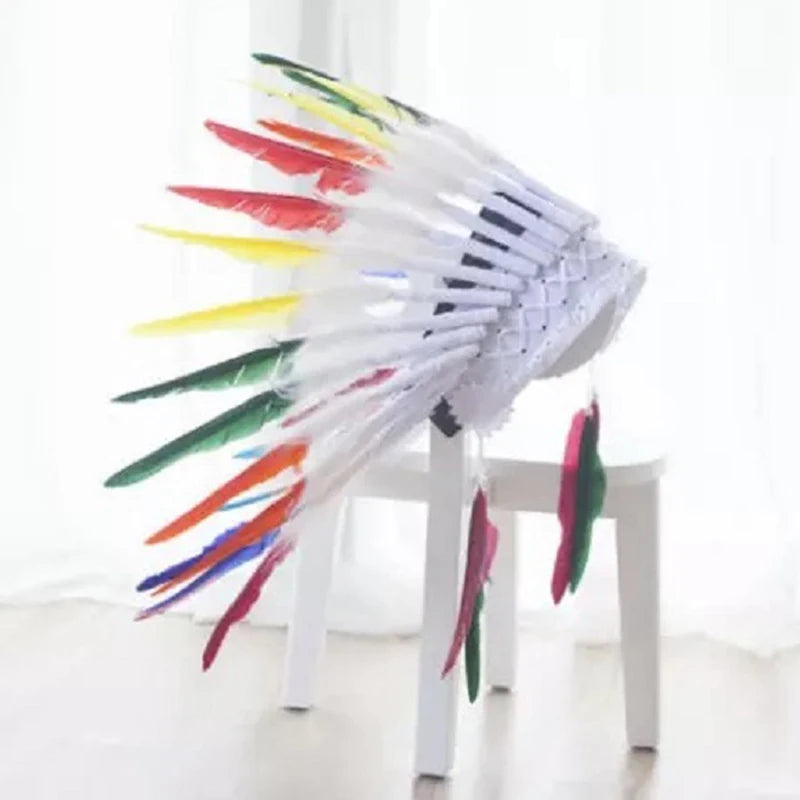 Festival Feather Headdress – Tribal Style Costume & Photo Prop