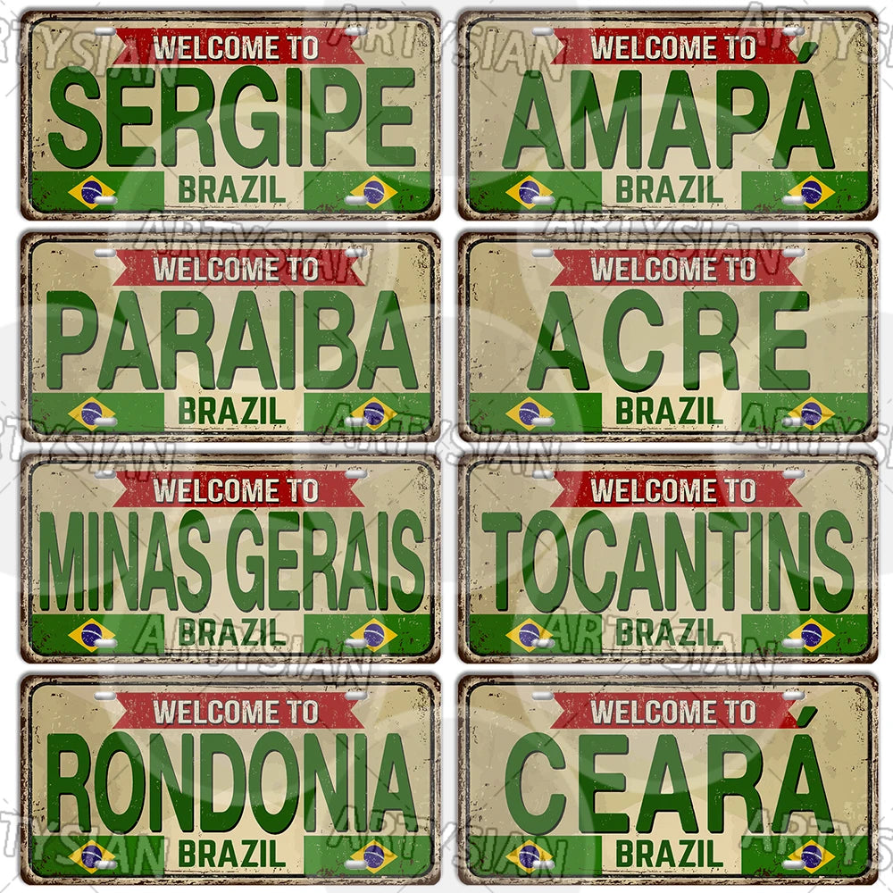 Brazil State Landmark Metal Sign – Decorative Plaque
