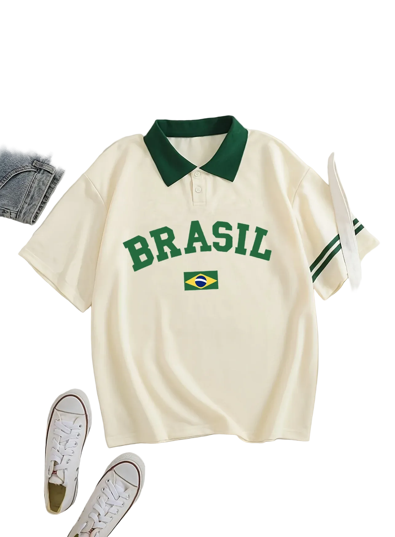 Brazilian Flag Polo Shirt – Women’s Summer Casual