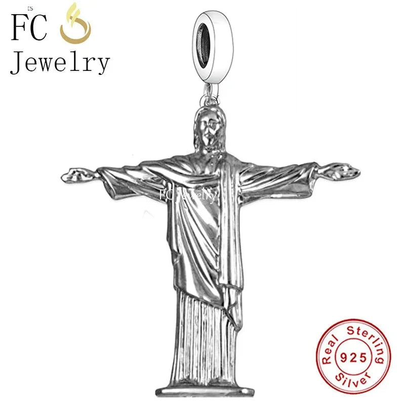 Christ the Redeemer Charm Bead – 925 Silver