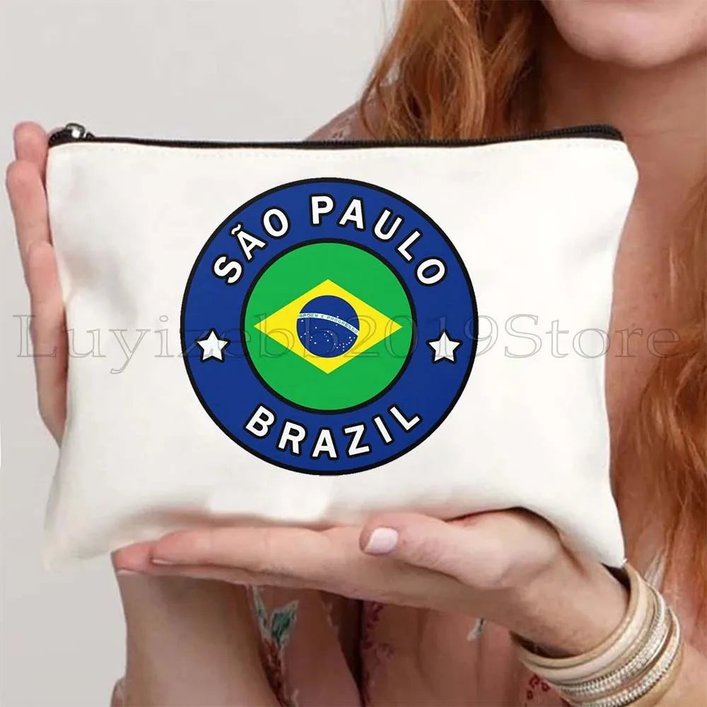 Brazil Canvas Zipper Pouch – Rio de Janeiro Design