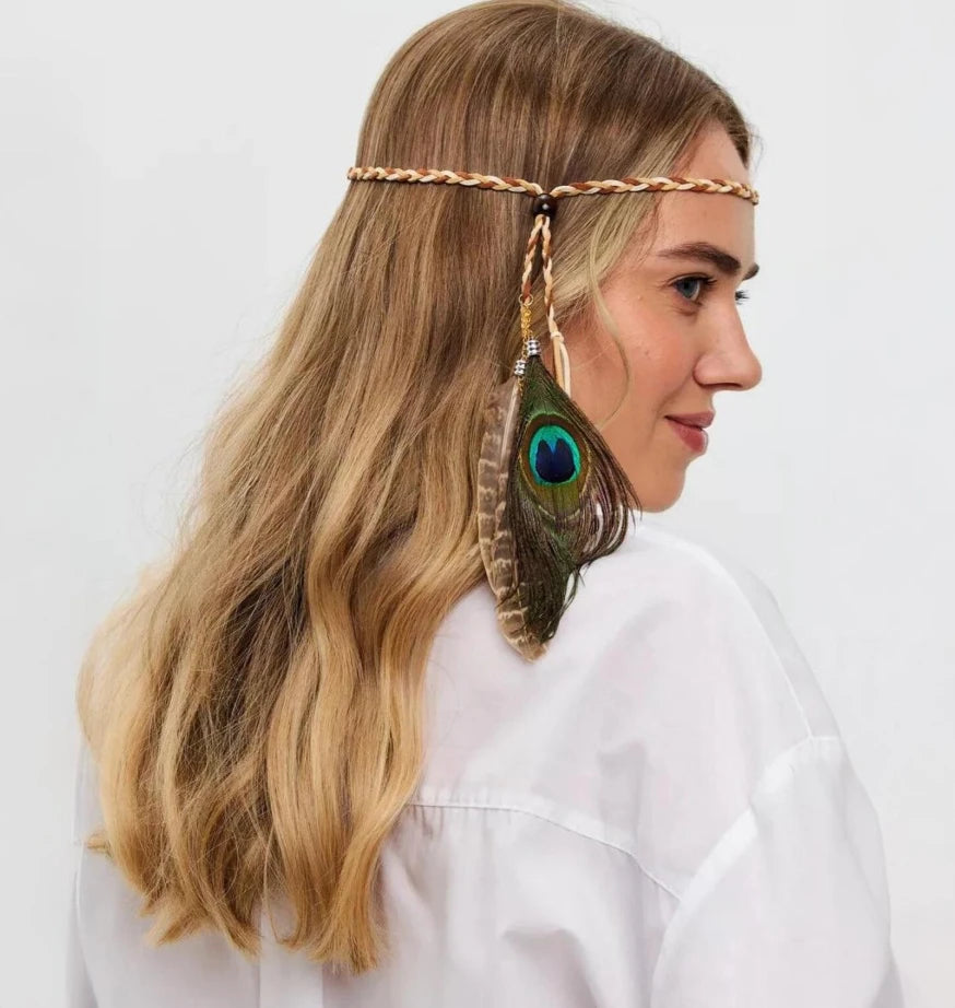 Boho Feather Headband – Hippie Gypsy Hair Accessory