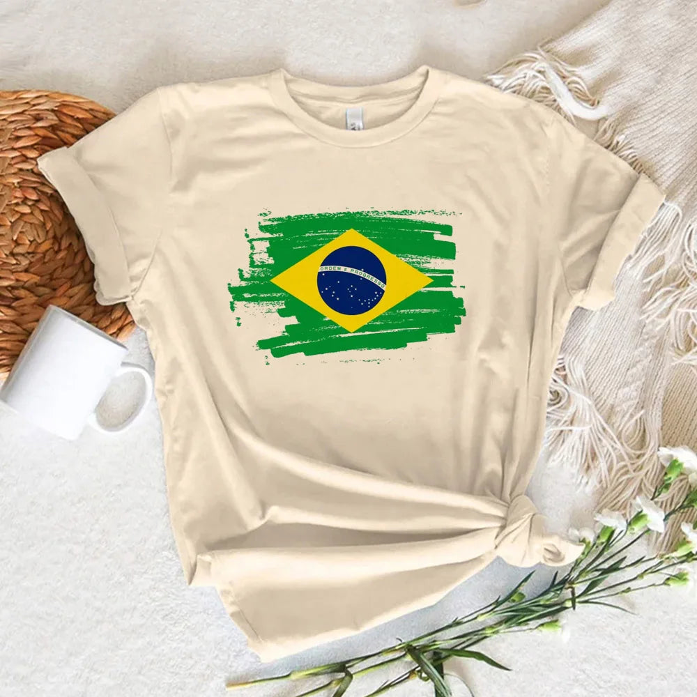 Women T-shirts   Brazil T-shirts Women Y2K Graphic Funny Tee Female Harajuku Clothes